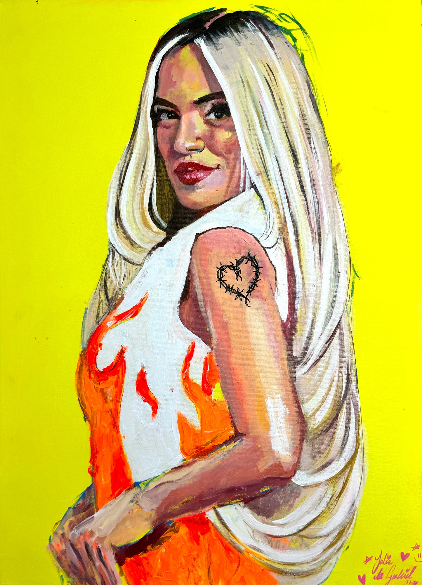 ORIGINAL - CUADRO KAROL G YELLOW FIRE