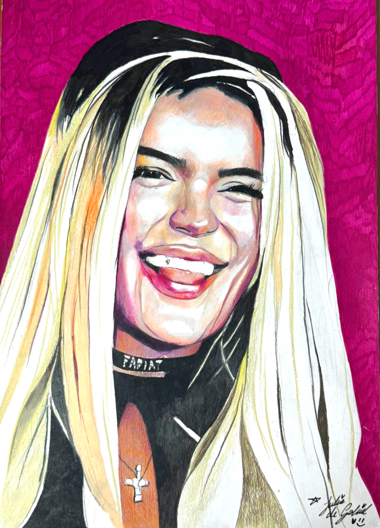 ORIGINAL - DIBUJO KAROL G BLACK ROCK IN RIO